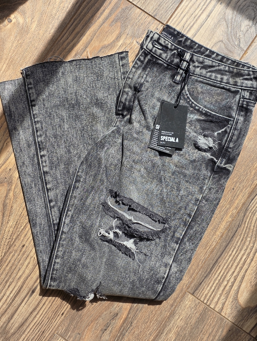 Special A Distressed Black Wash Jeans - 11 NWT